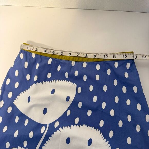 Boden Floral Blue & White Polka Dot Skirt Size 4R - Picture 7 of 8